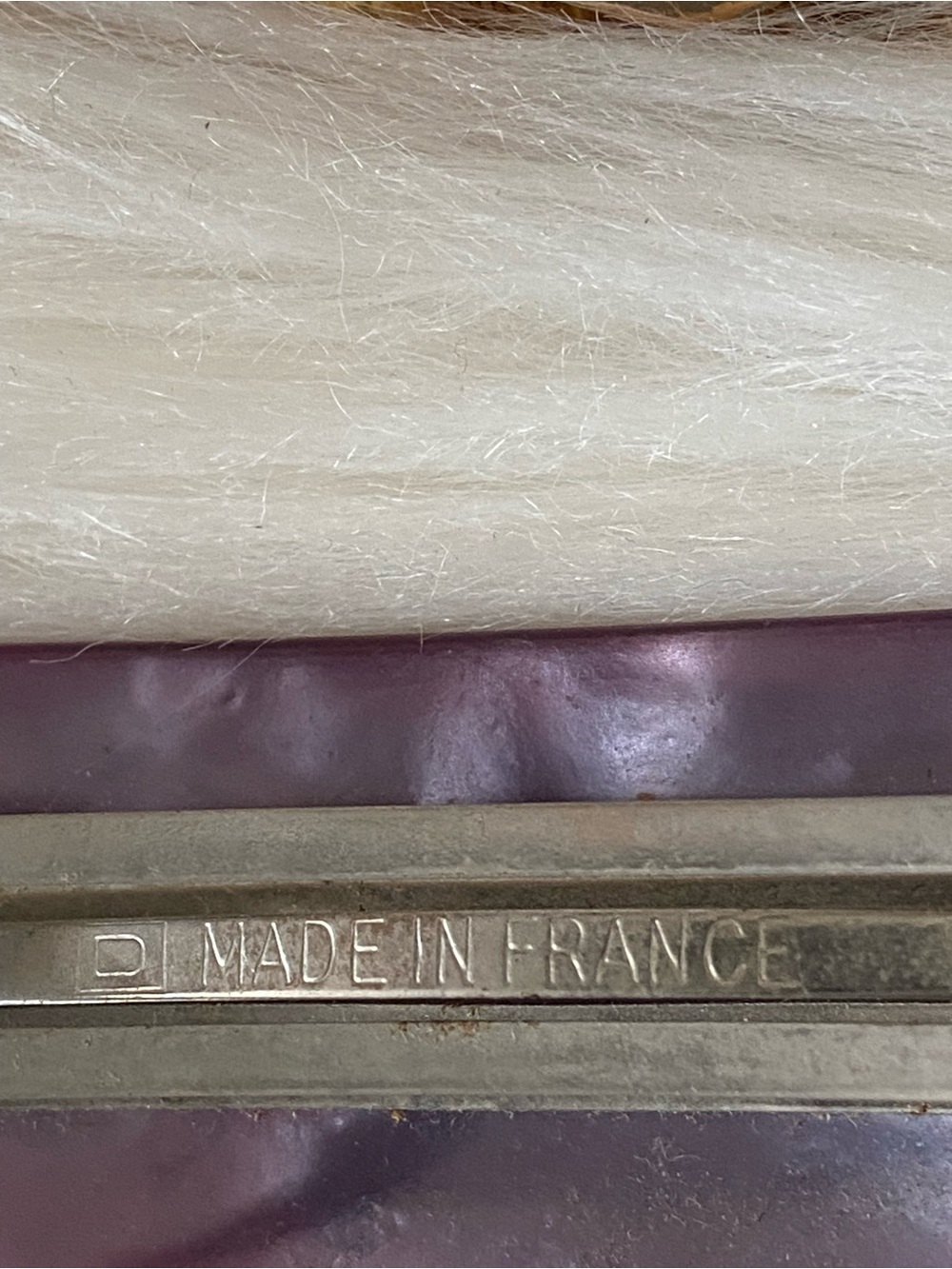 Vintage French Marbled Metal Barrette Made In France - Picture 5 of 9
